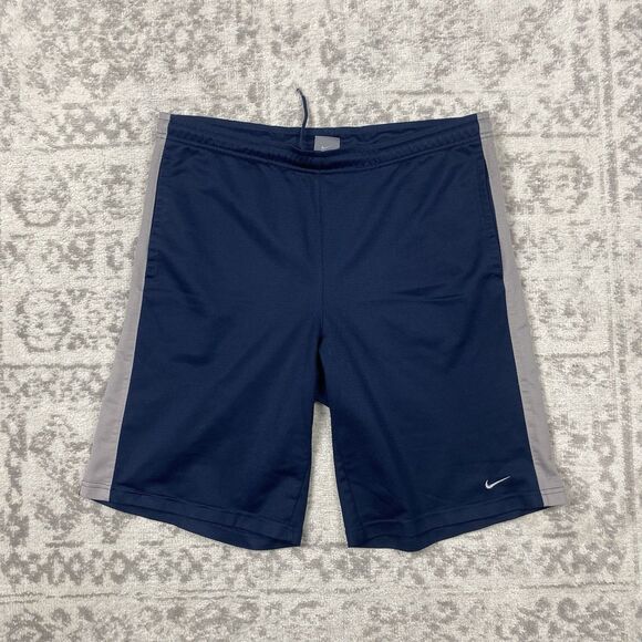 Vintage Nike Basketball Shorts Navy Blue Men's Drawstring Waistband Size Medium - Picture 1 of 5